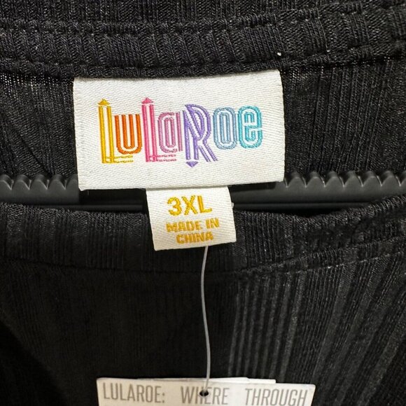 Lularoe Chelsea Women Plus Size 3XL Black Ribbed Short Sleeve T-Shirt Dress -NWT - Picture 6 of 10